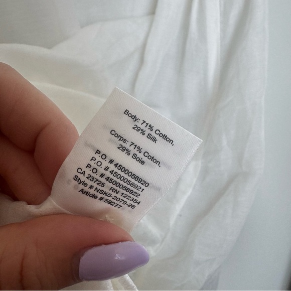 Aritzia Community Sleeveless Button-Up Blouse White, Size L coastal silk cotton - Picture 7 of 7